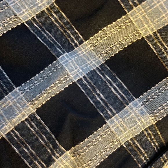 BOBBY JONES Mens Short Sleeve Blue Plaid Button Up XXL Shirt cotton/linen blend - Picture 3 of 7